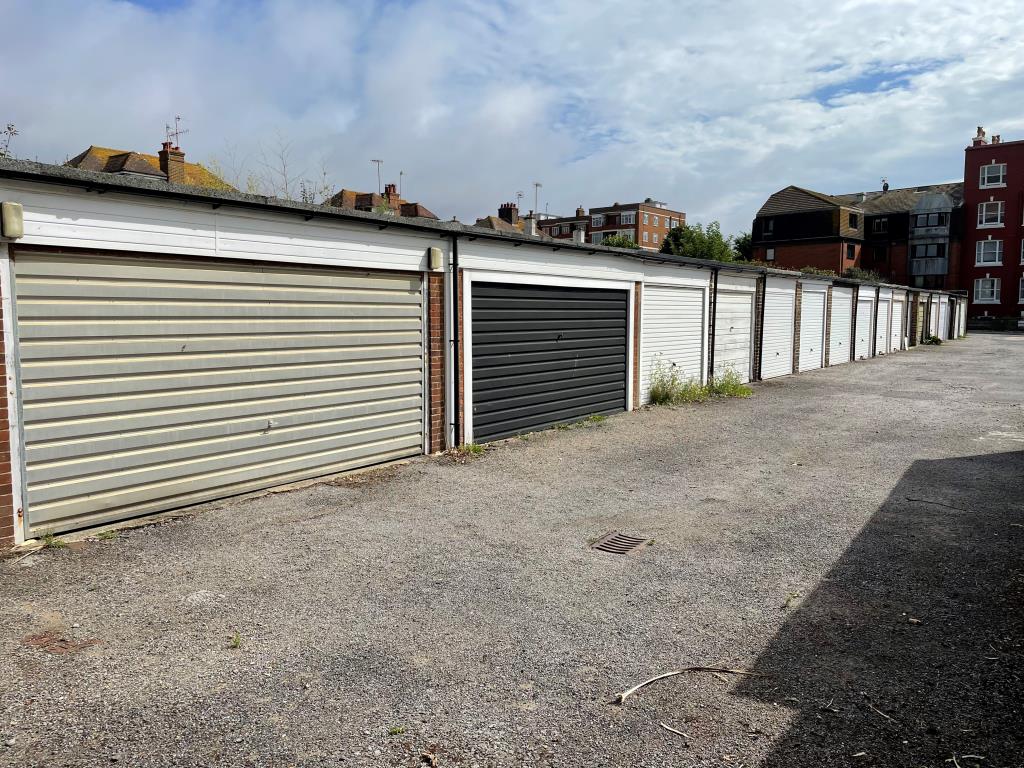 Lot: 36 - FREEHOLD LOCK-UP GARAGE JUST OFF HOVE SEAFRONT - view of garage compound from east